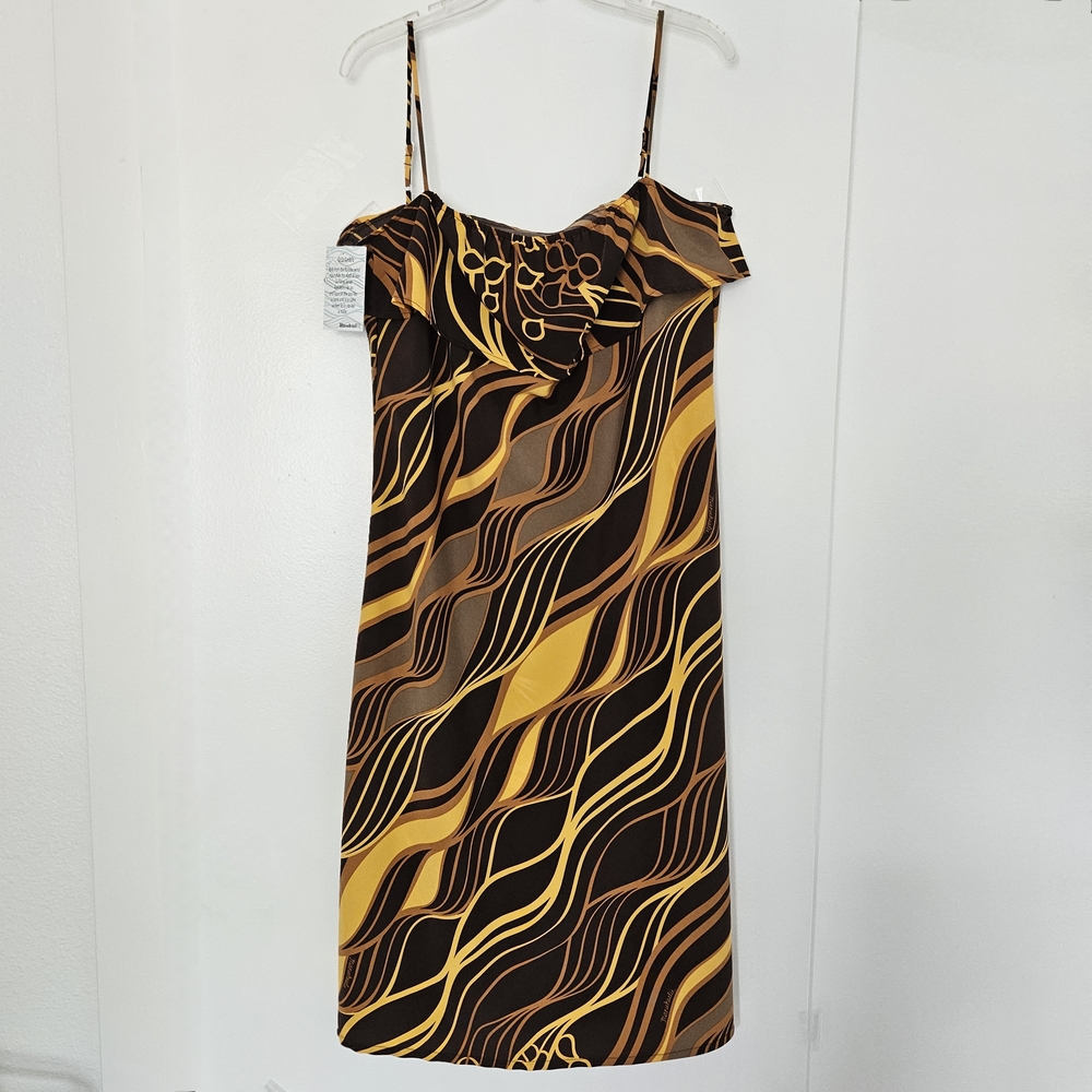 Manuhealii Brown and Yellow Maxi Dress